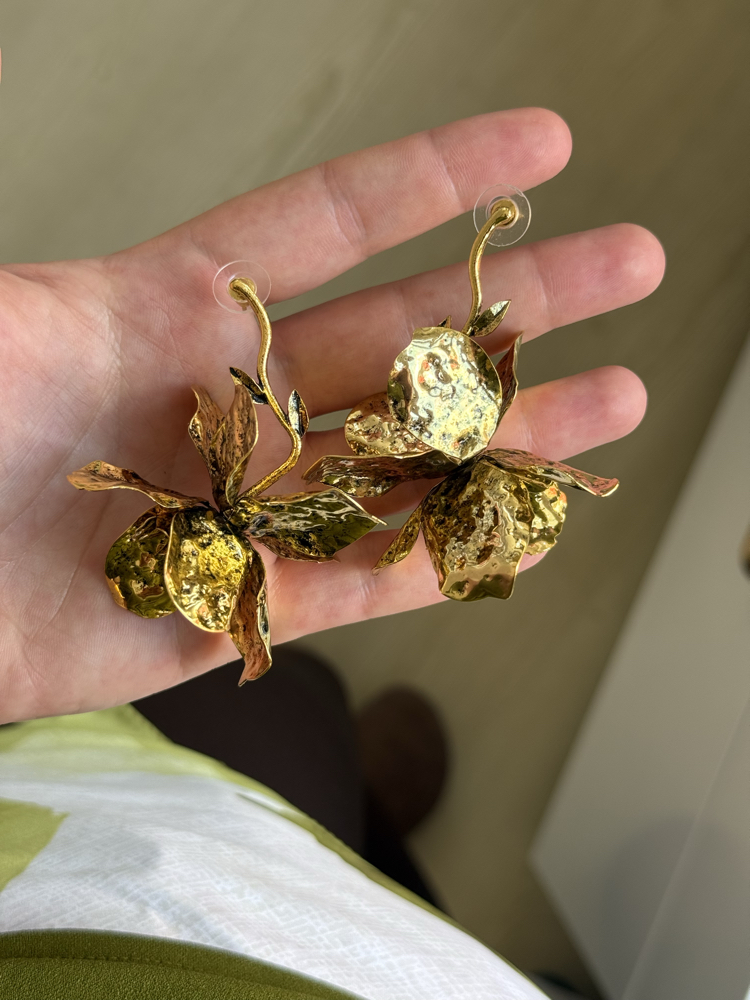 Zra Gold Çiçek Küpe