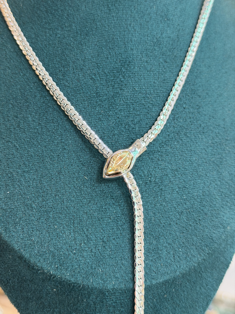 Asansörlü Silver Yılan Kolye