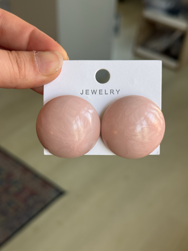 Pembe Yuvarlak Küpe