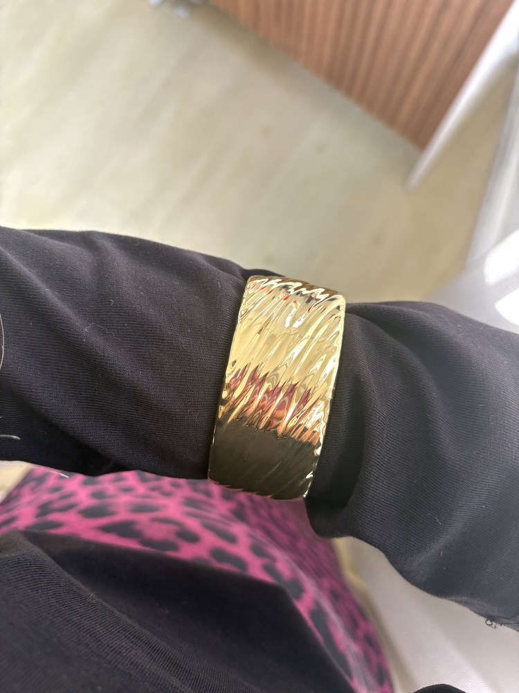 Çizgi Desen Gold Kelepçe
