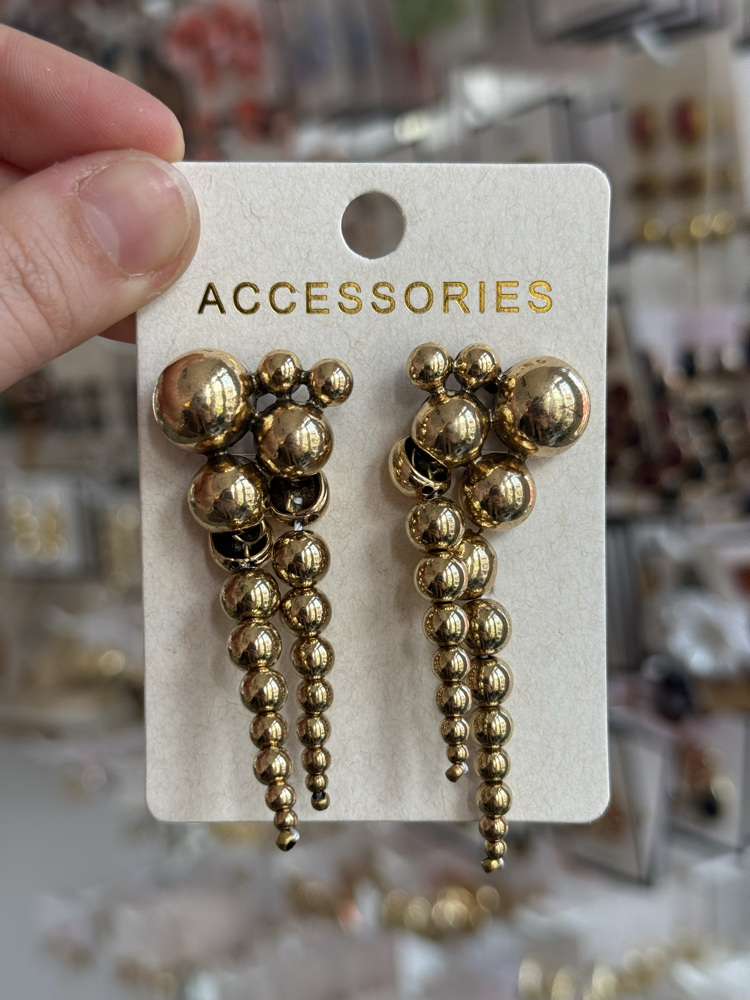 Zra Gold Boncuk Küpe