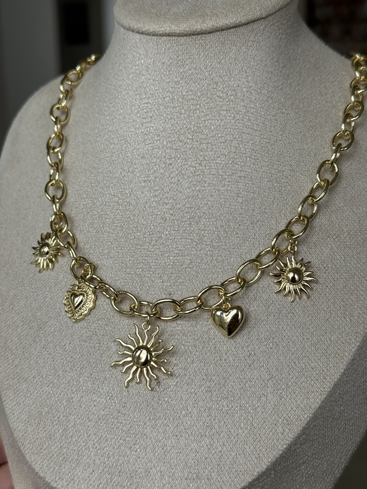 Güneş Charmlı 14K Kolye
