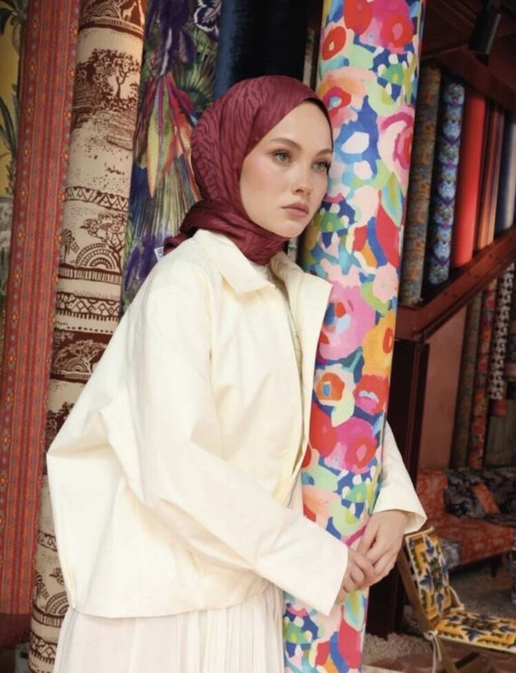 Zebra Desen Şal Mürdüm