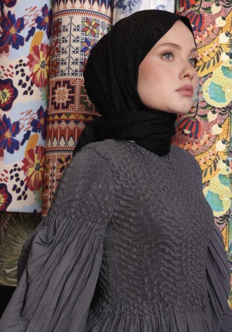 Zebra Desen Şal Siyah
