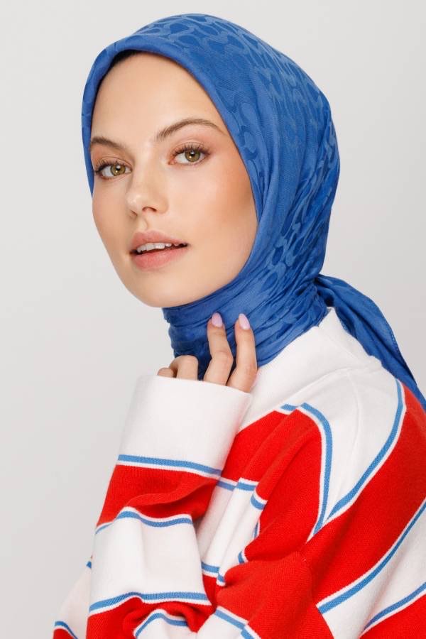 Bloom Desen Eşarp İndigo