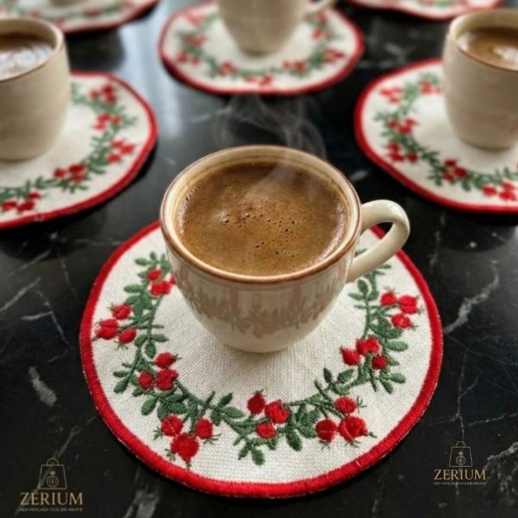 Premium 6’lı Kokteyl ve Kahve Altı Sunum Peçetesi Red Berry Serisi - 20252001298