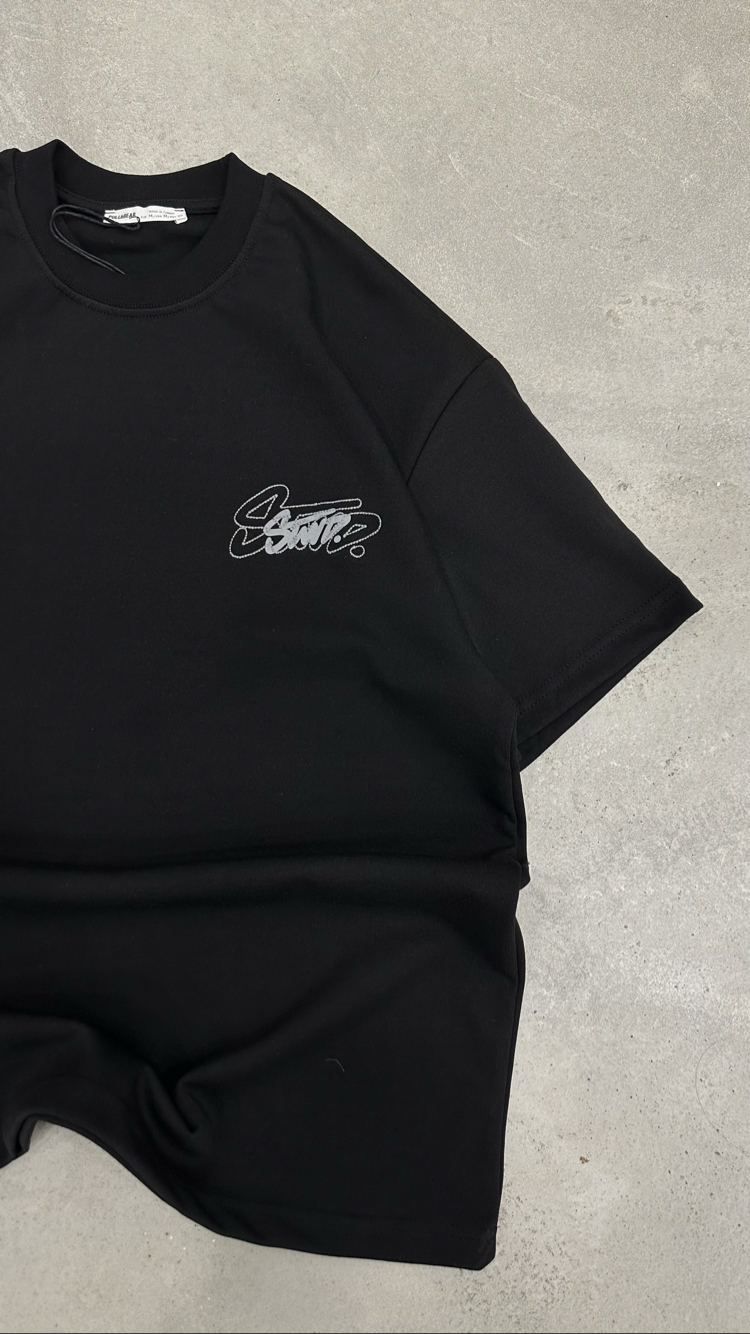STWD Baskı - Nakış T-Shirt (Siyah)