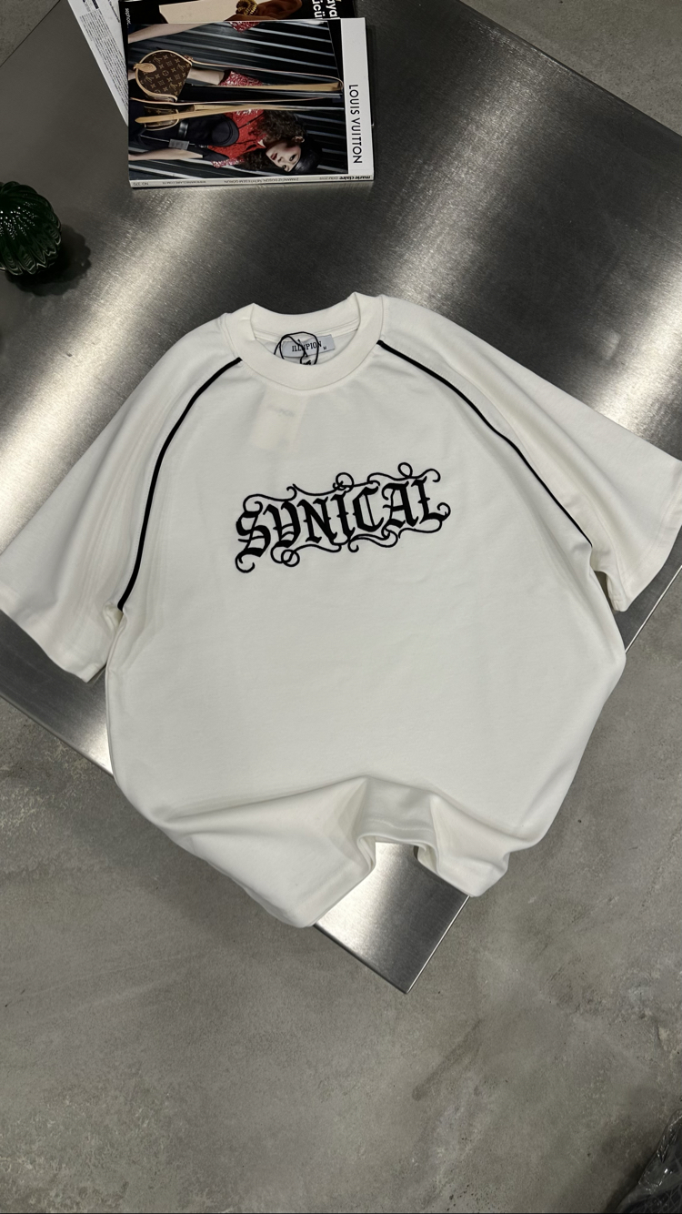 SYNICAL Nakış T-Shirt (Beyaz)