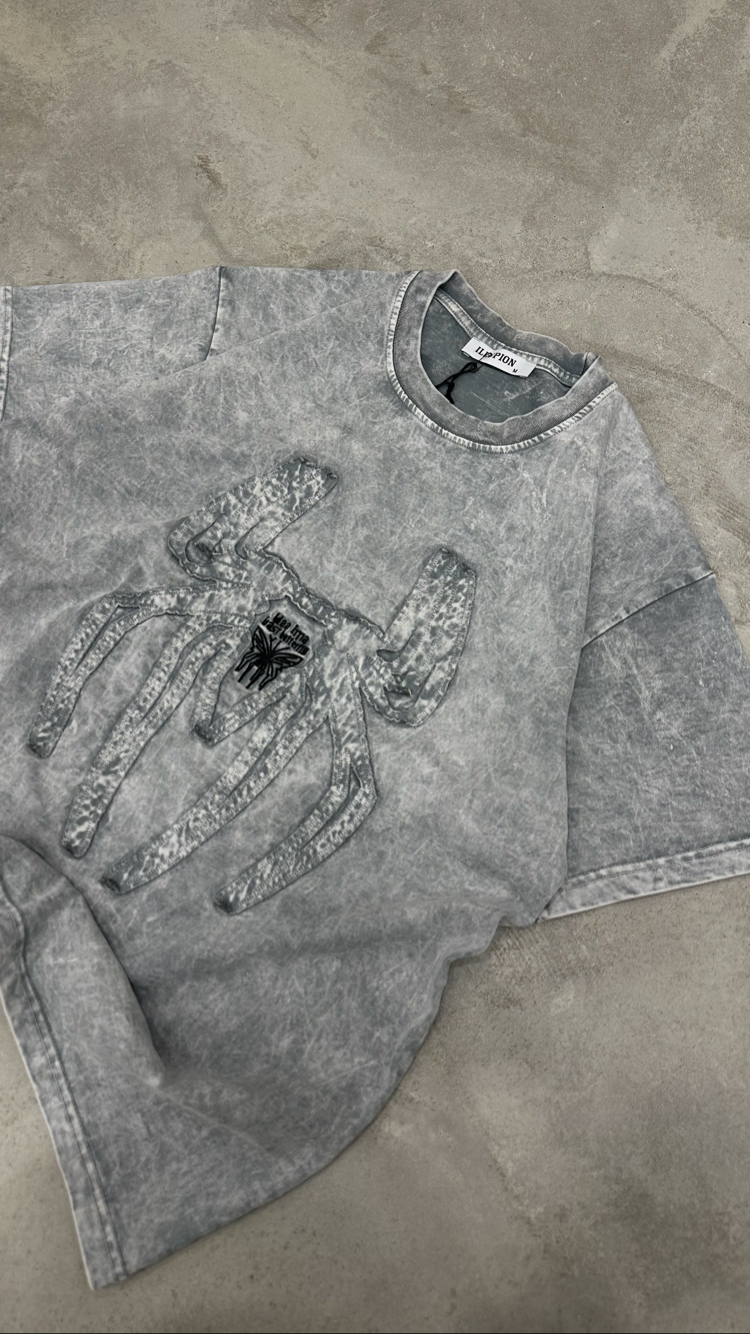 Spider Yıkamalı T-Shirt (Beyaz)