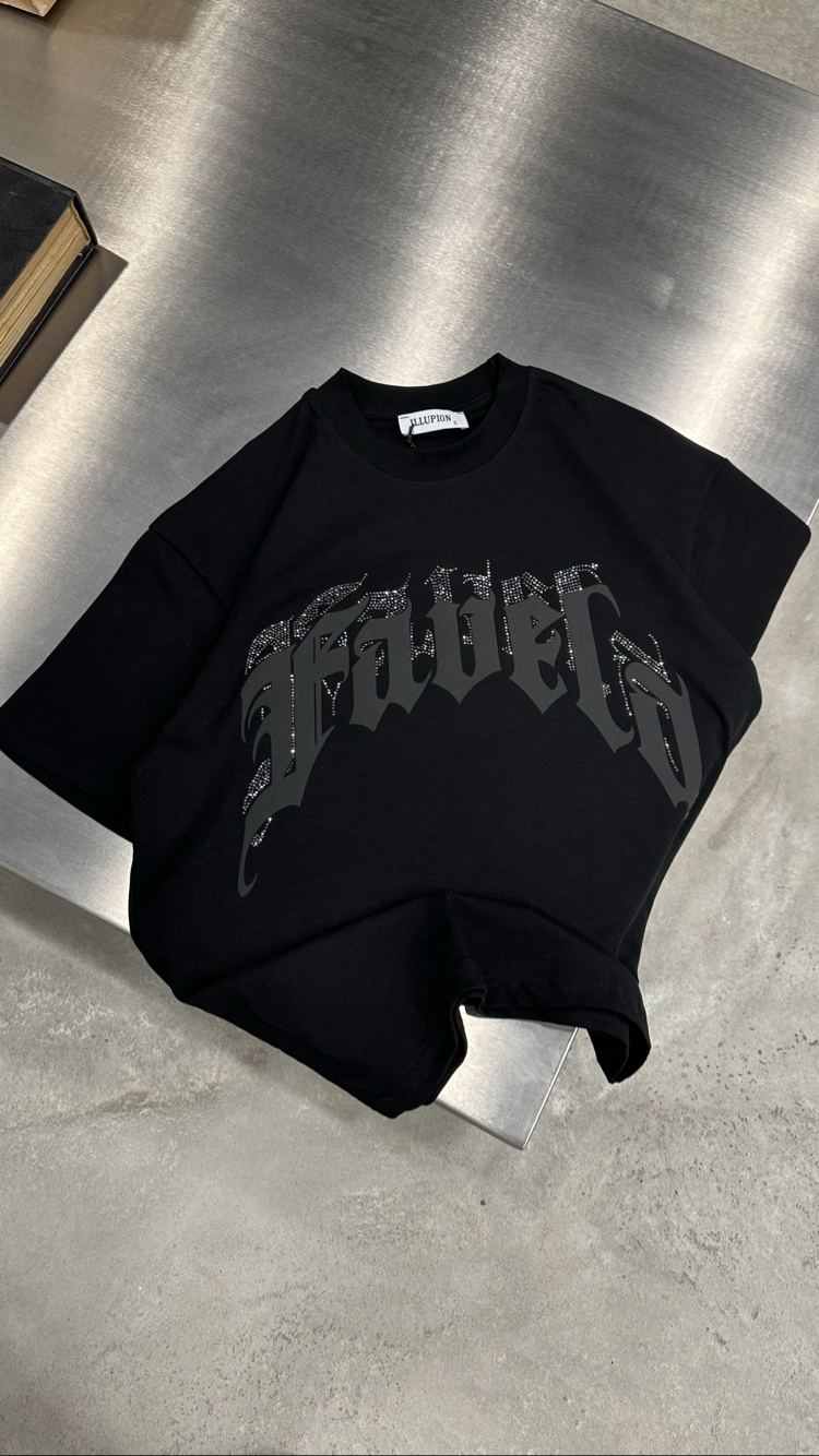 FAVELA Taş-Baskı T-shirt (Siyah)