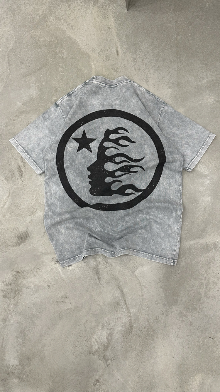 HELLSTAR Yıkamalı T-shirt (Beyaz)
