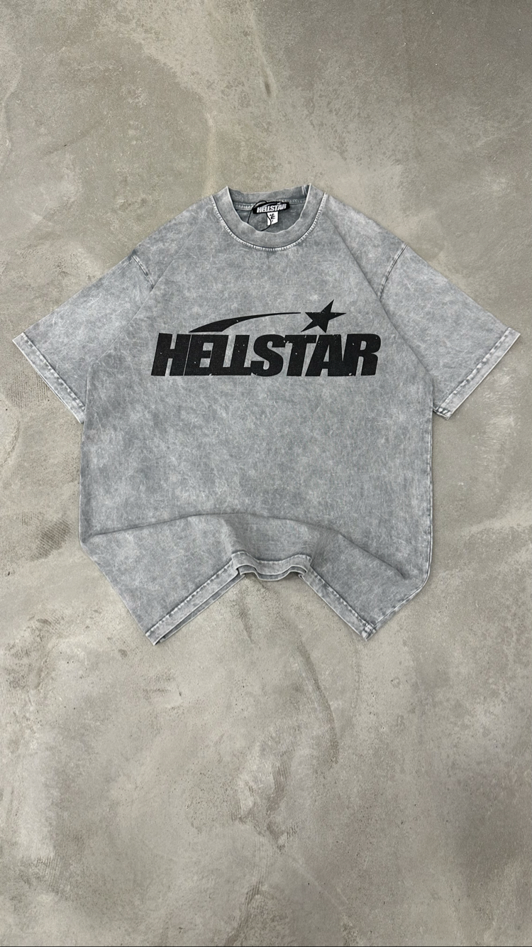 HELLSTAR Yıkamalı T-shirt (Beyaz)