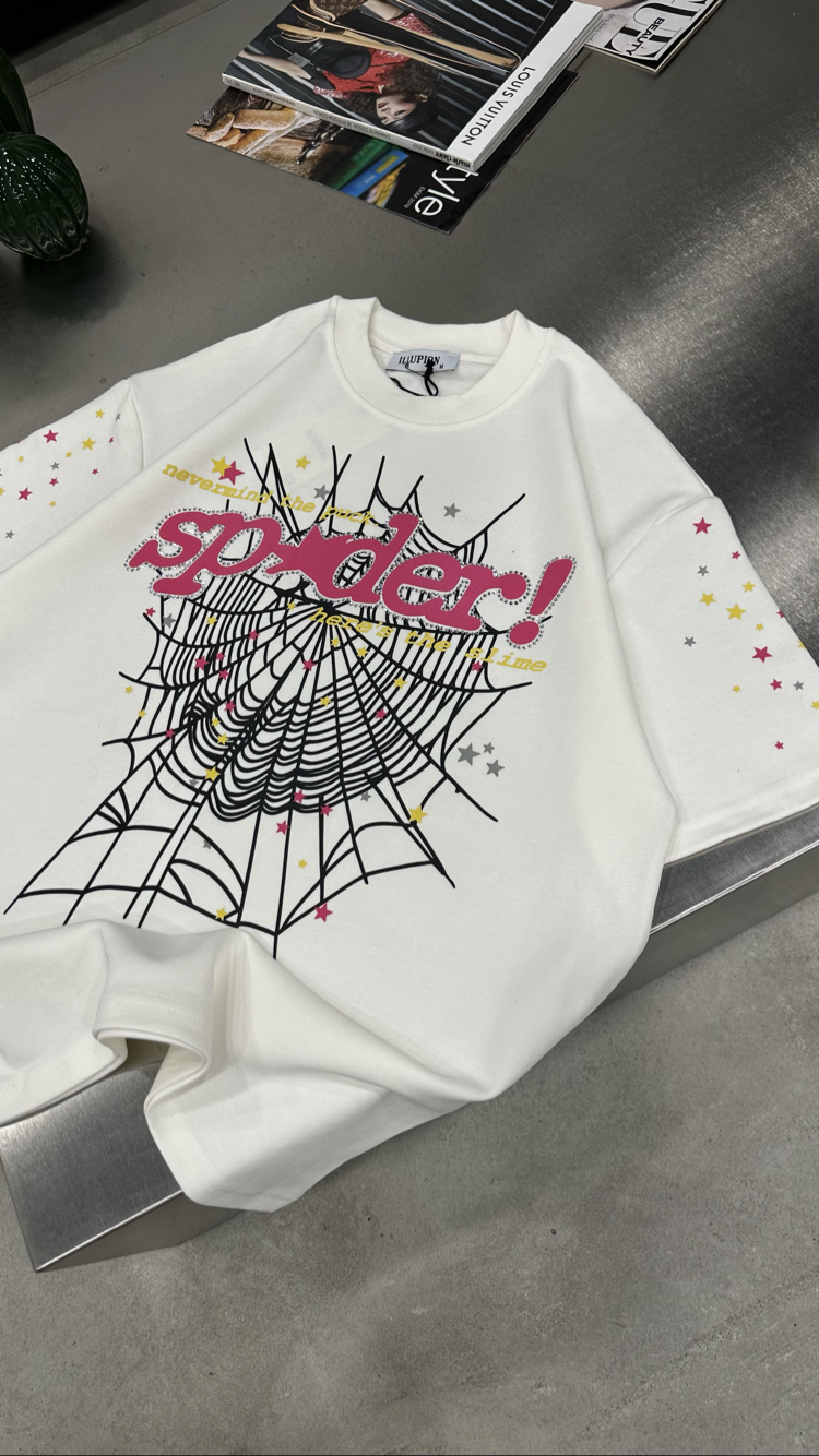 Spider Taş - Baskı T-Shirt (Beyaz)
