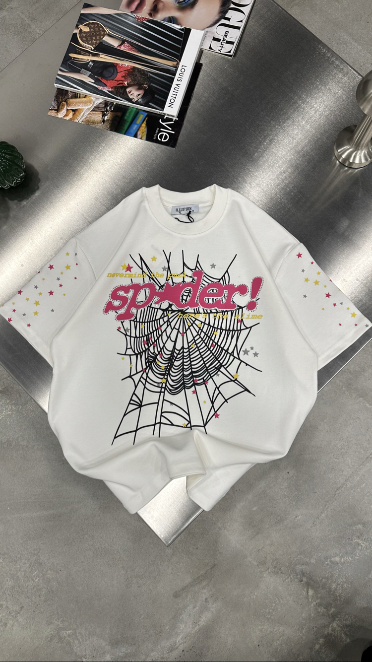 Spider Taş - Baskı T-Shirt (Beyaz)