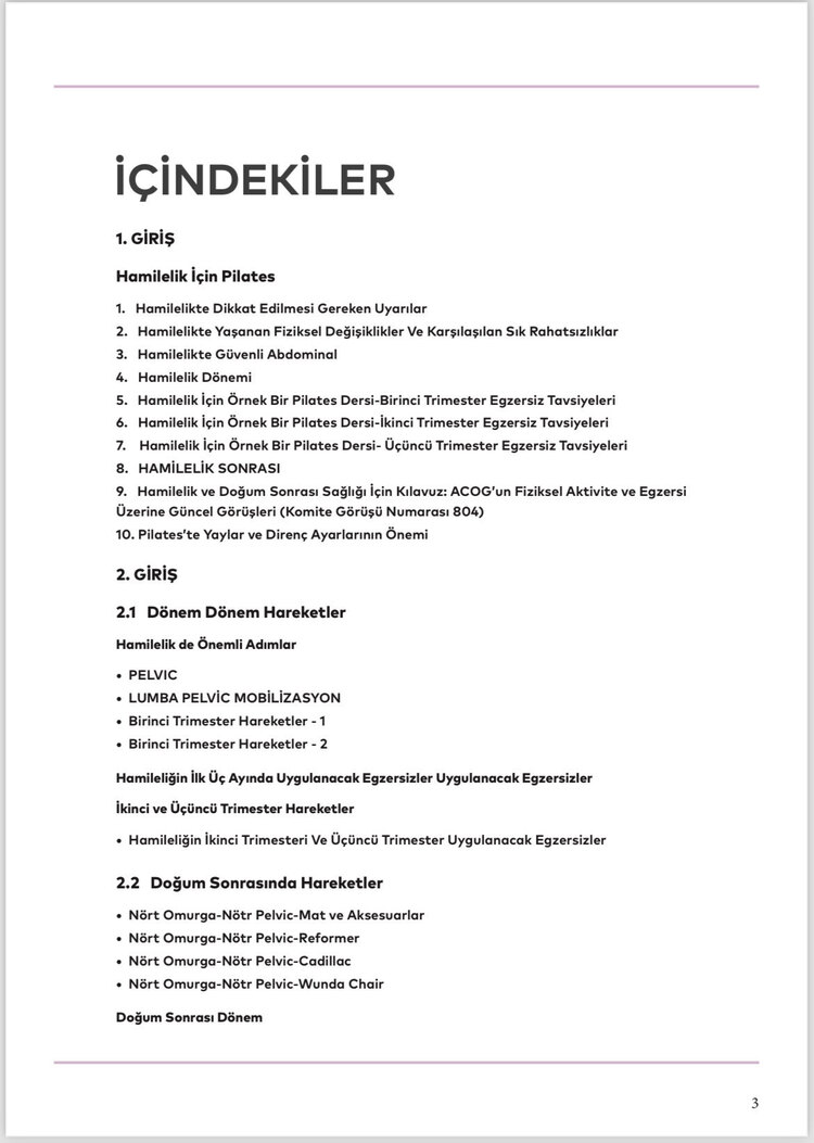 Hamilelik İçin Pilates Eğitim Kitabı