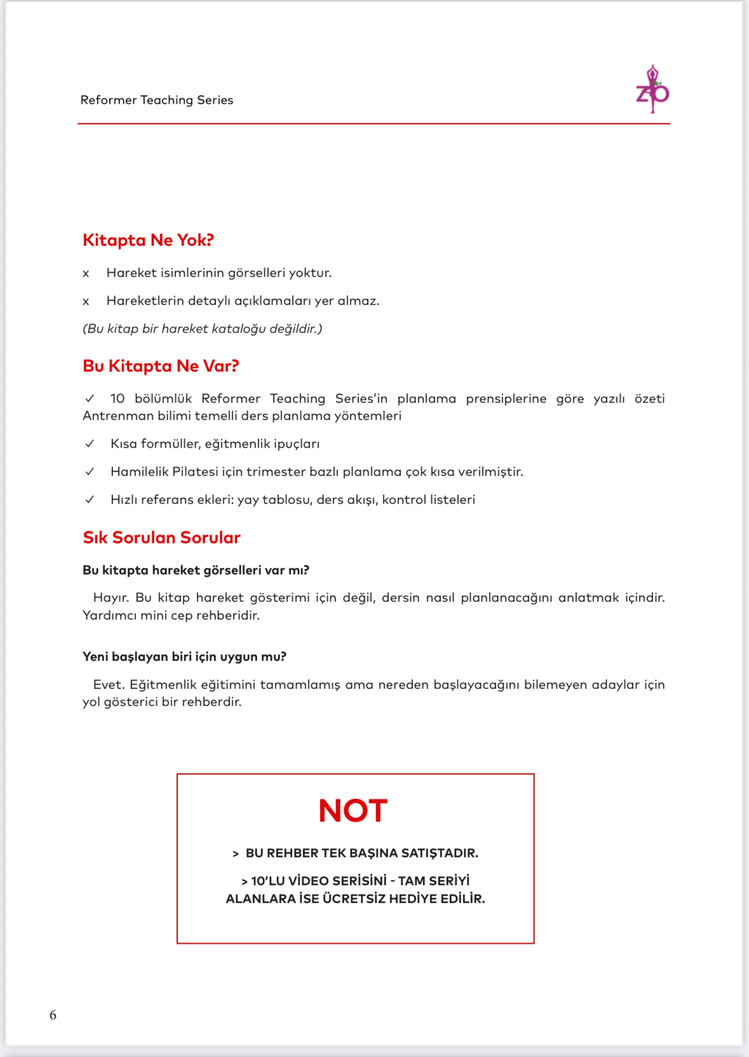 Reformer Teaching Series – Antrenman Bilimi ve Planlama Rehberi (60 sayfa)