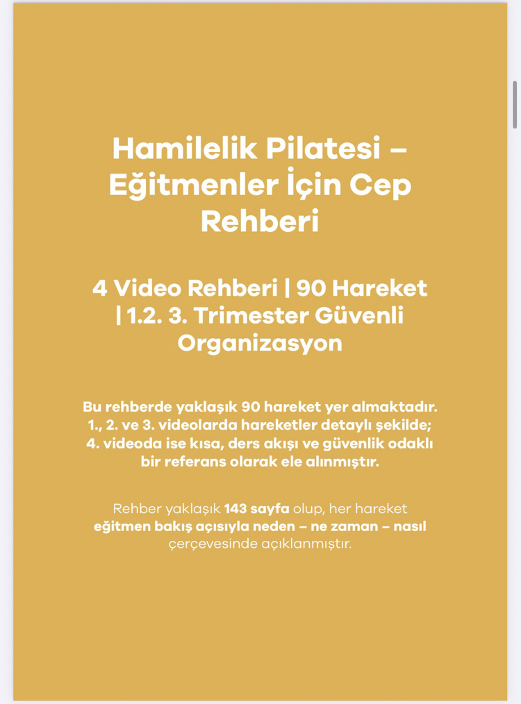 Hamilelik Pilatesi – Eğitmenler İçin Cep Rehberi (2026 Güncel Baskı) E- Kitap