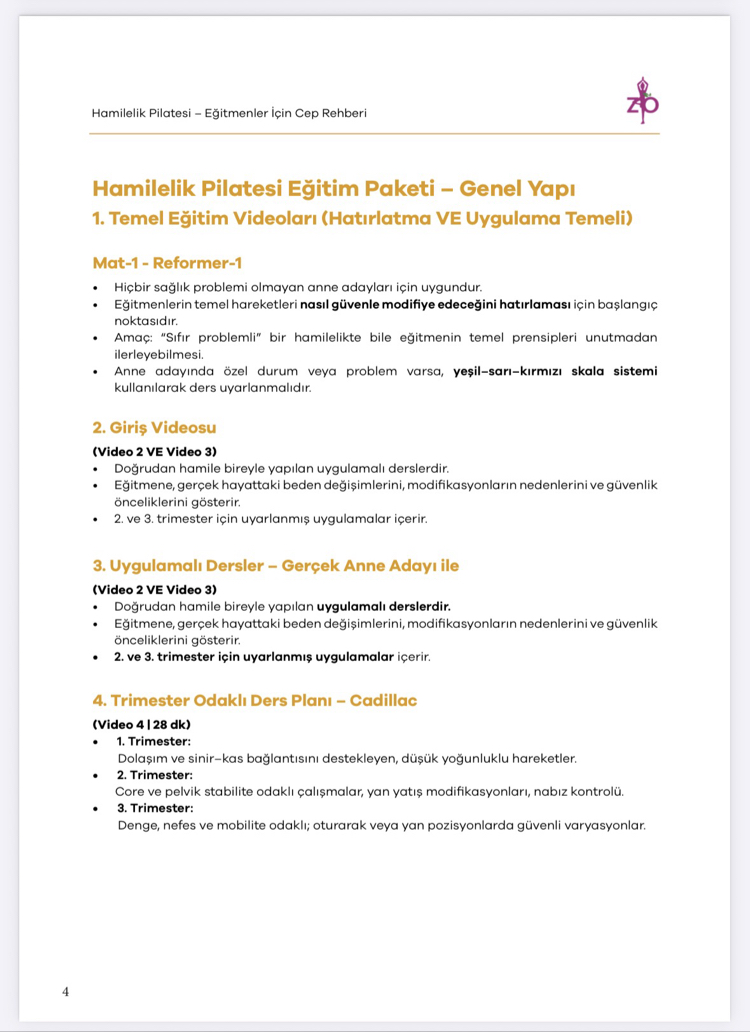 Hamilelik Pilatesi – Eğitmenler İçin Cep Rehberi (2026 Güncel Baskı) E- Kitap