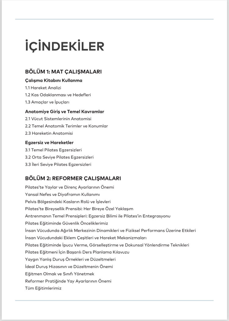 Ders Planlama Rehberi-Kapsamlı Pilates Eğitmenliği