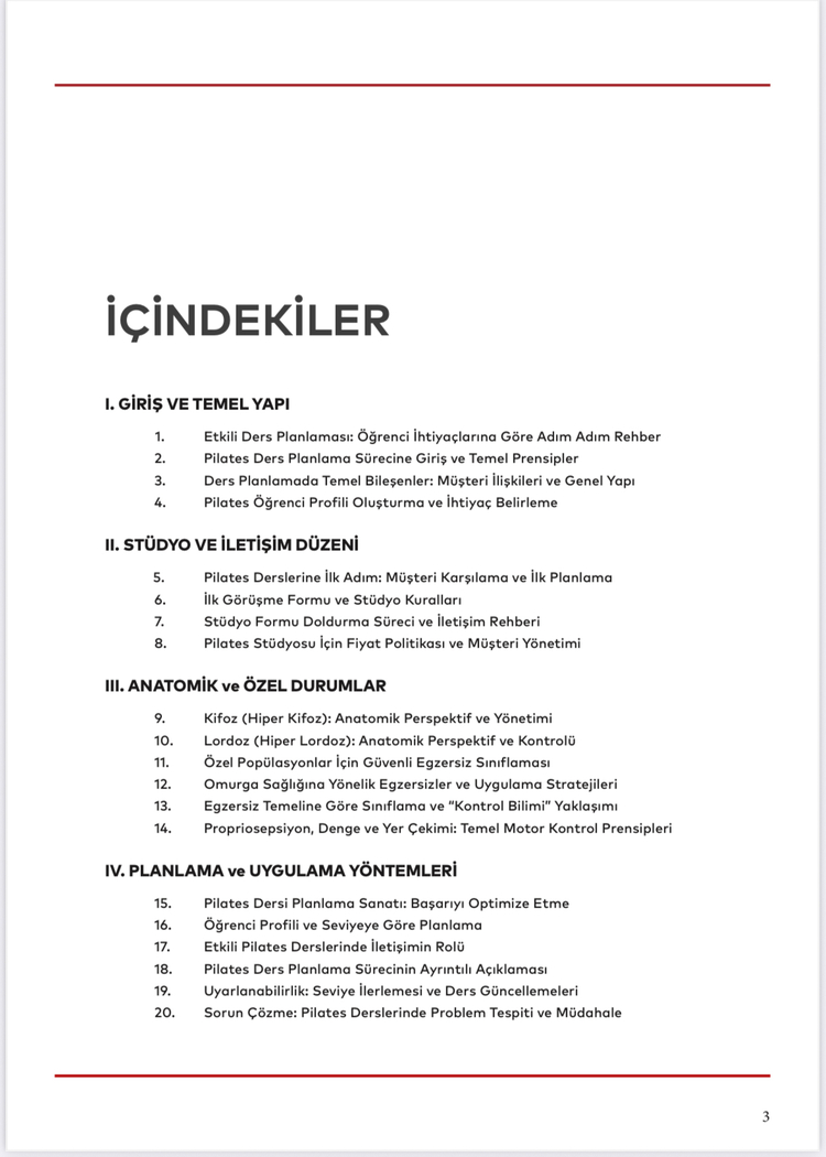 Pilates Ders Planlama Rehberi 140 Sayfalık Altın Plan