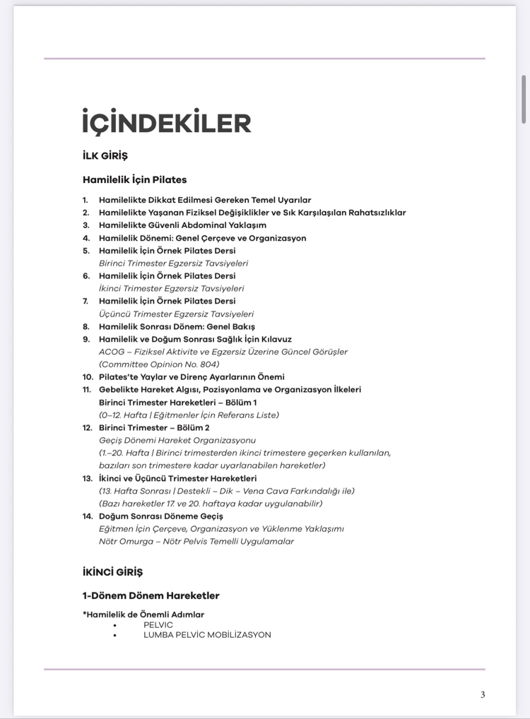 Hamilelik İçin Pilates Eğitim E-Kitap – 2026 Güncellenmiş Eğitmen Referans Sistemi