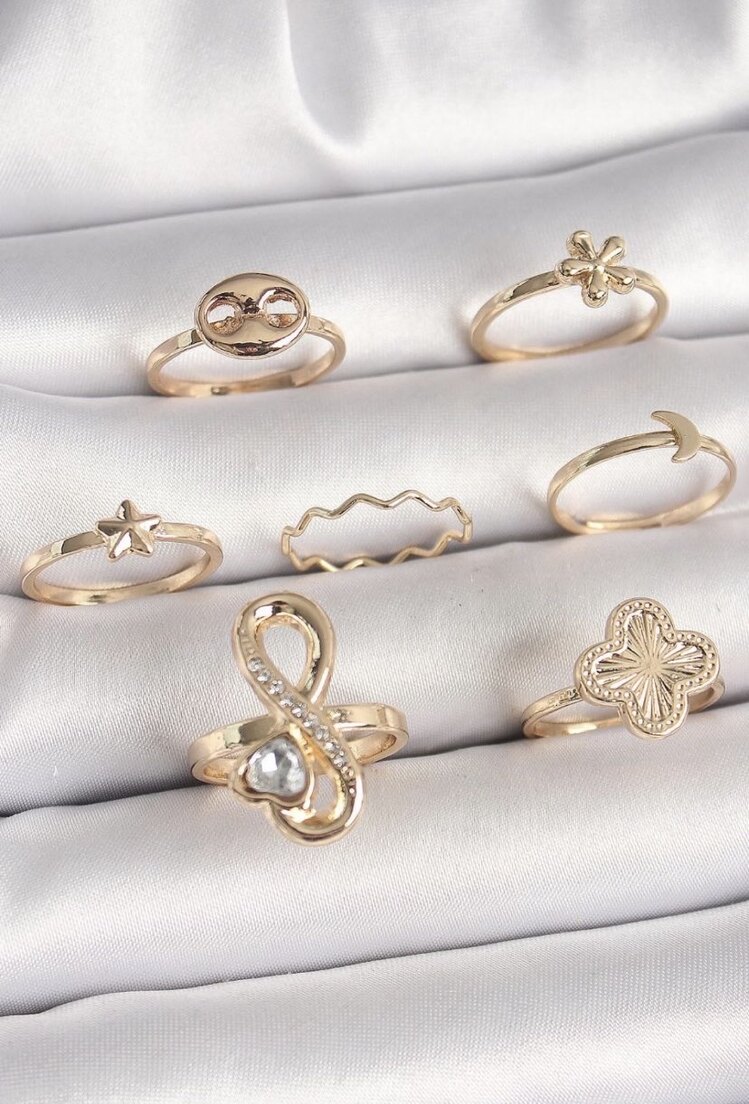 Gold Yüzük Kombin Set