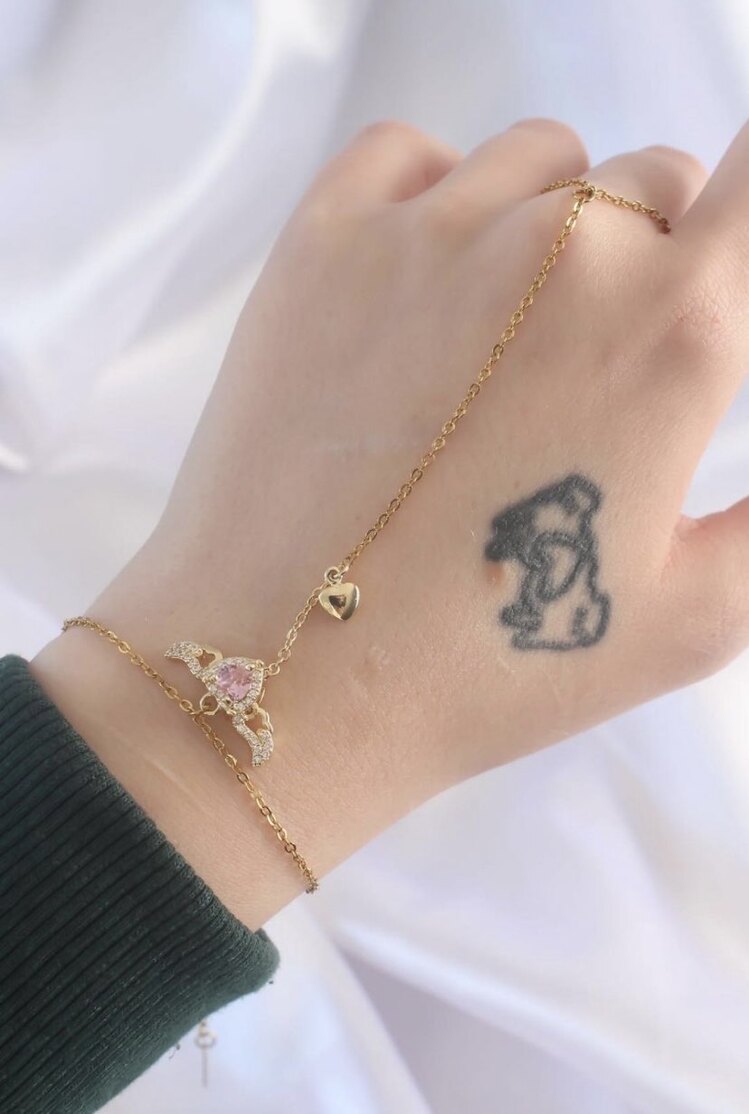 Pembe Kanatlı Kalp Model Şahmeran