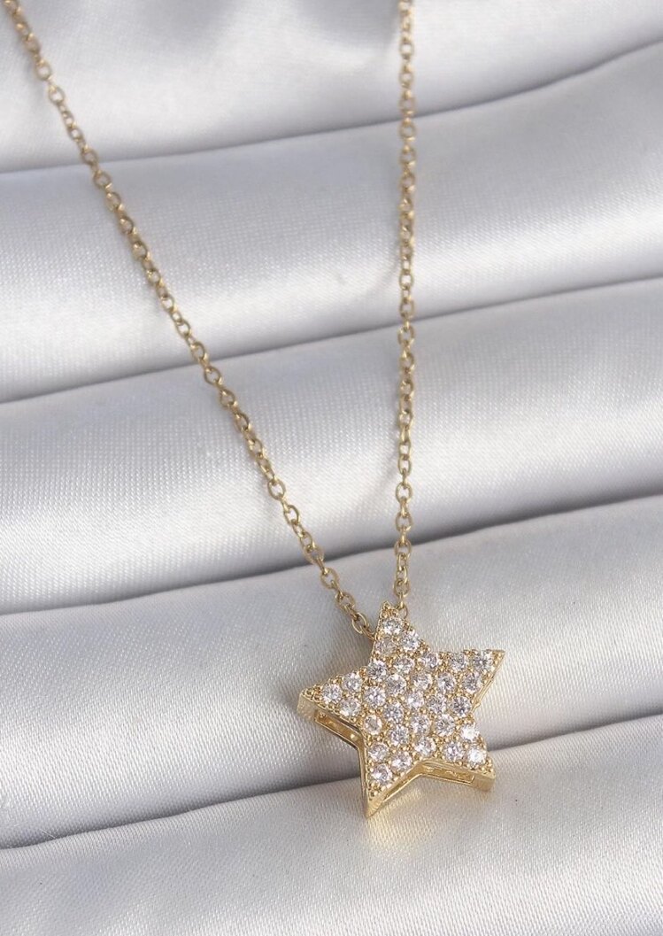 Zirkon Taşlı Yıldız Model Kolye