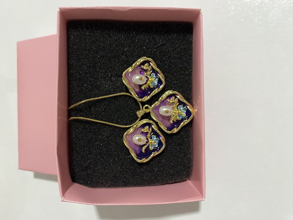 Vintage Kolye Küpe Set
