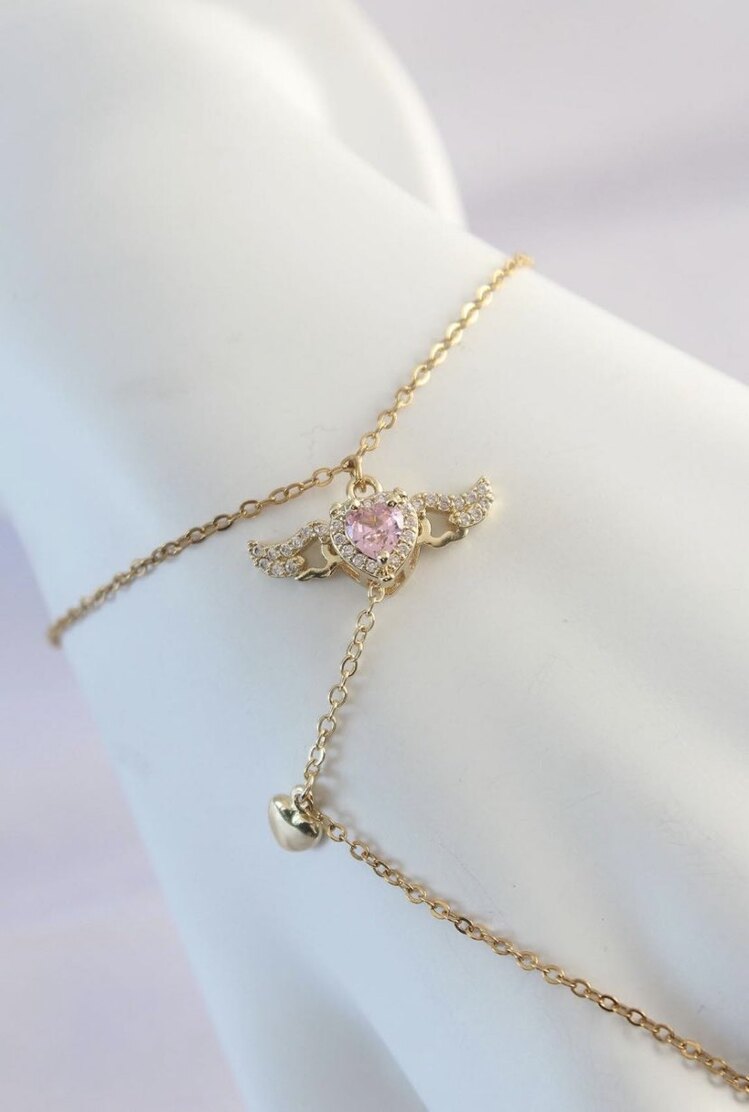 Pembe Kanatlı Kalp Model Şahmeran