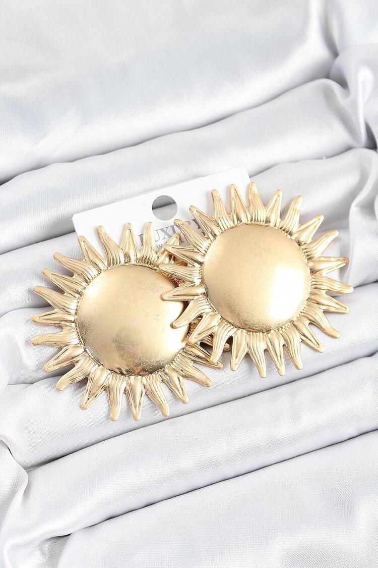 Güneş Model Gold Renk Kadın Küpe
