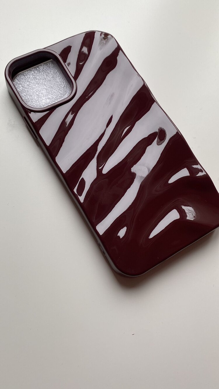 iPhone 11 Bordo Dalga Telefon Kılıfı