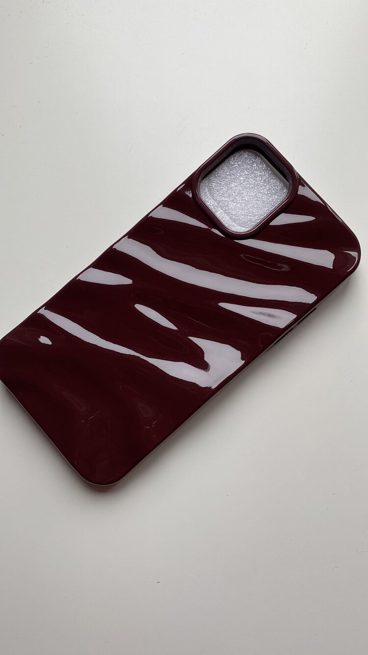 iPhone 11 Bordo Dalga Telefon Kılıfı