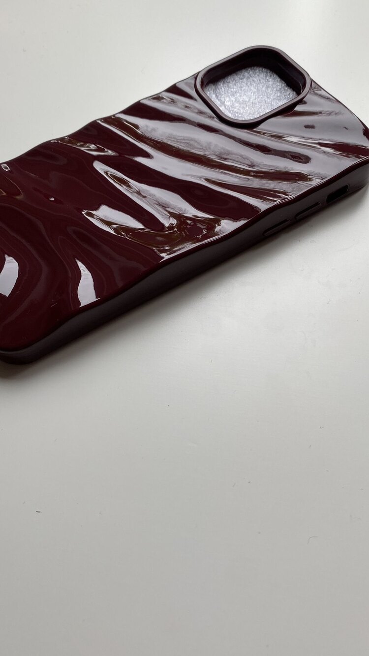 iPhone 11 Bordo Dalga Telefon Kılıfı