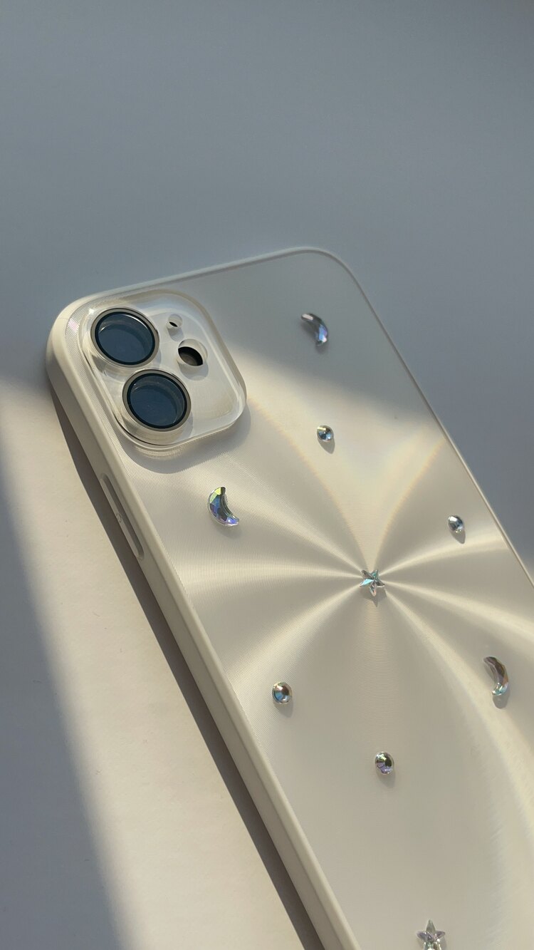 iPhone 12 Beyaz Ay Yıldız Telefon Kılıfı