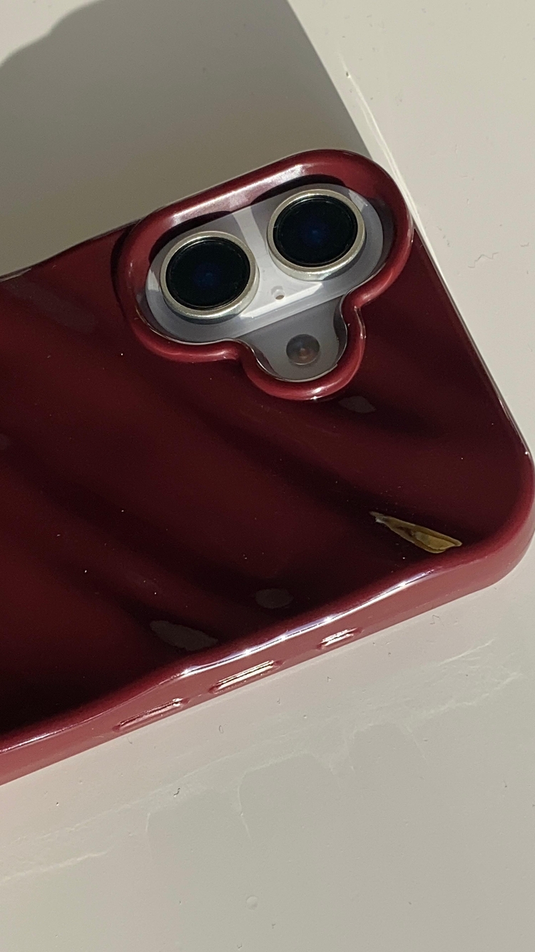 iPhone 16 Plus Bordo Dalga Telefon Kılıfı 