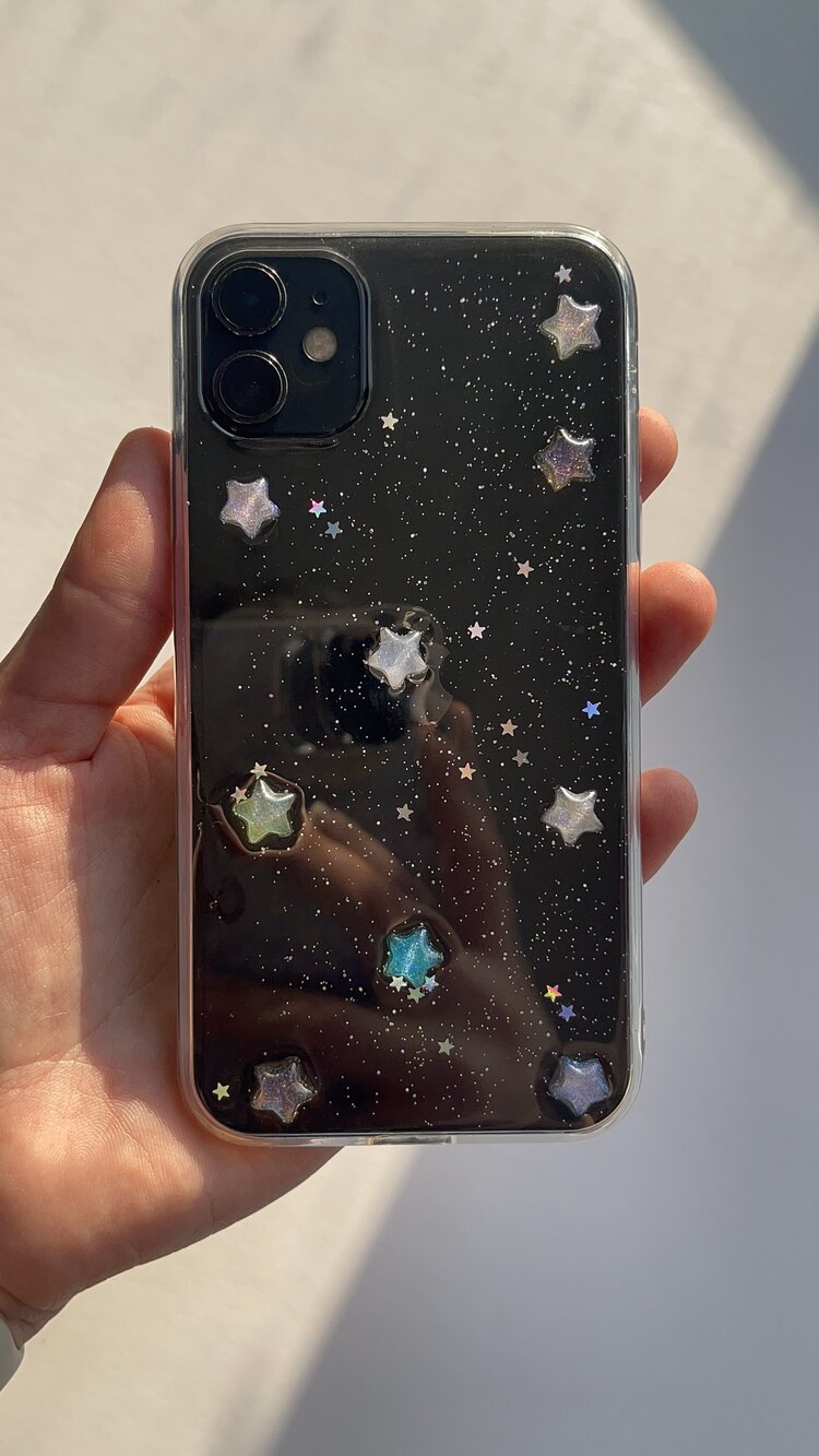 iPhone 14 Pro/ 15 Pro Renkli Yıldız Telefon Kılıfı 