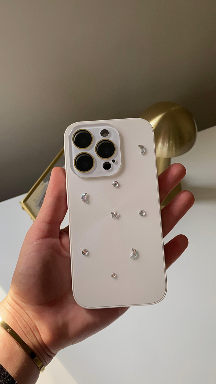 iPhone 16 Beyaz Ay Yıldız Telefon Kılıfı