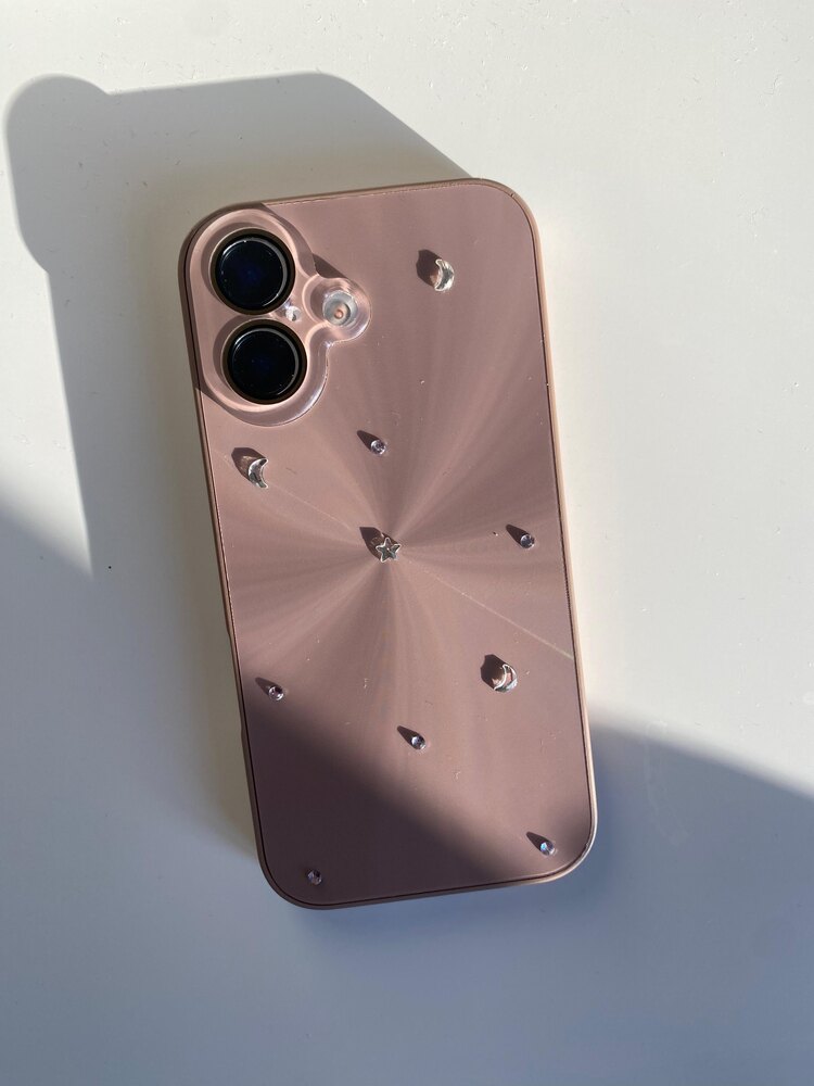 iPhone 16 Kahverengi Ay Yıldız Telefon Kılıfı