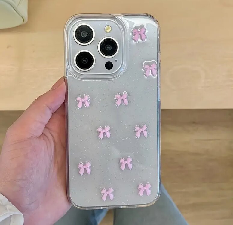 iPhone 16 Pembe Minik Fiyonk Telefon Kılıfı