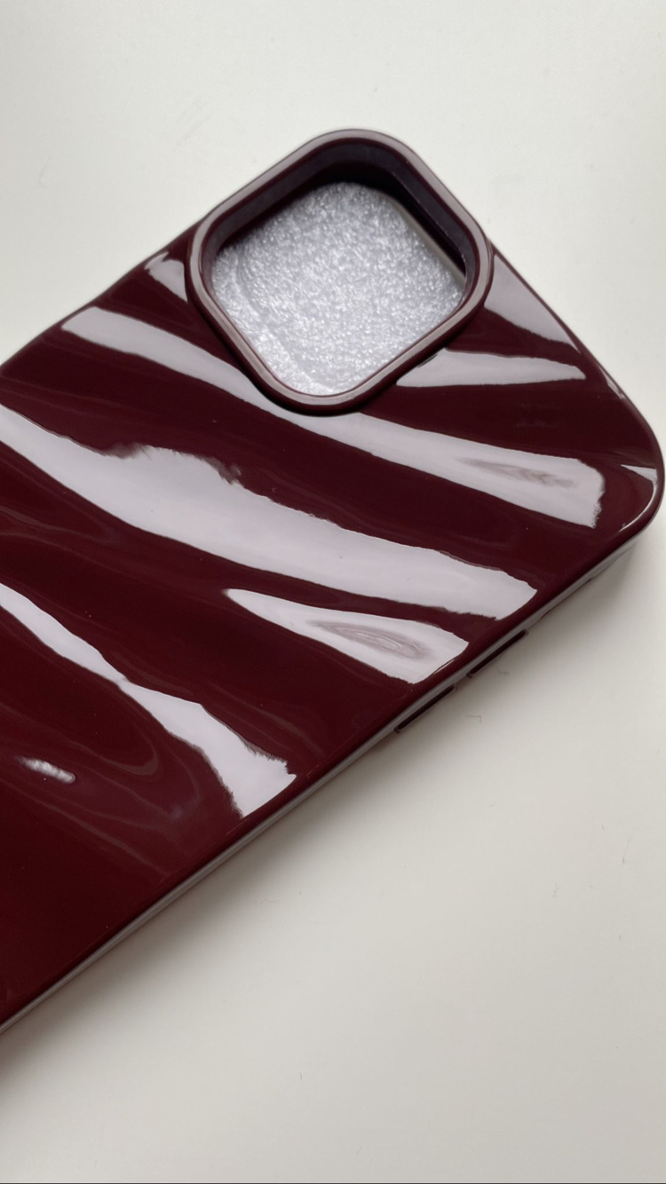 iPhone 17 Pro Bordo Dalga Telefon Kılıfı