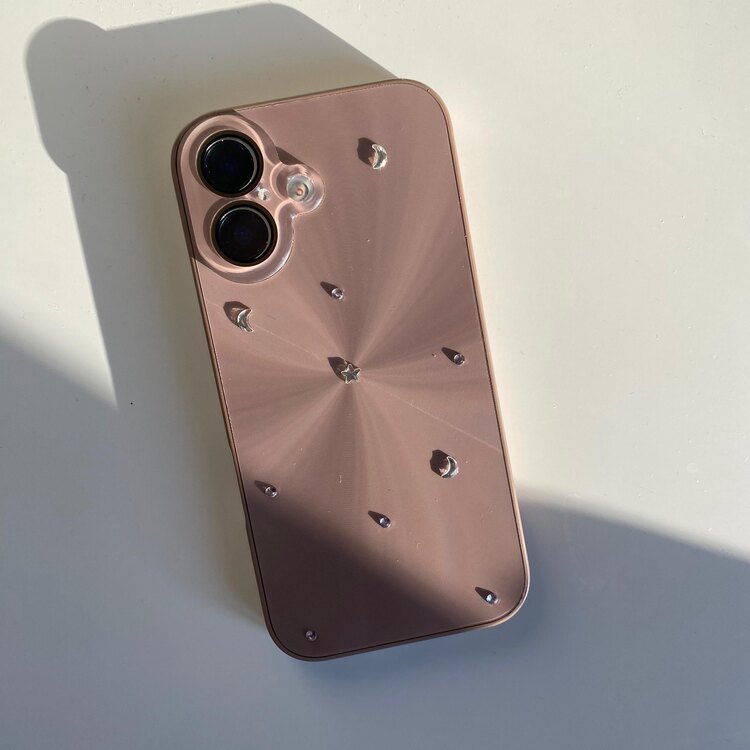 iPhone 16 Kahverengi Ay Yıldız Telefon Kılıfı