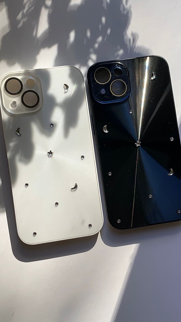 iPhone 14 Plus/15 Plus Siyah Ay Yıldız Telefon Kılıfı