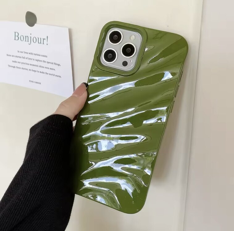 iPhone 15 Pro Max Yeşil Dalga Telefon Kılıfı