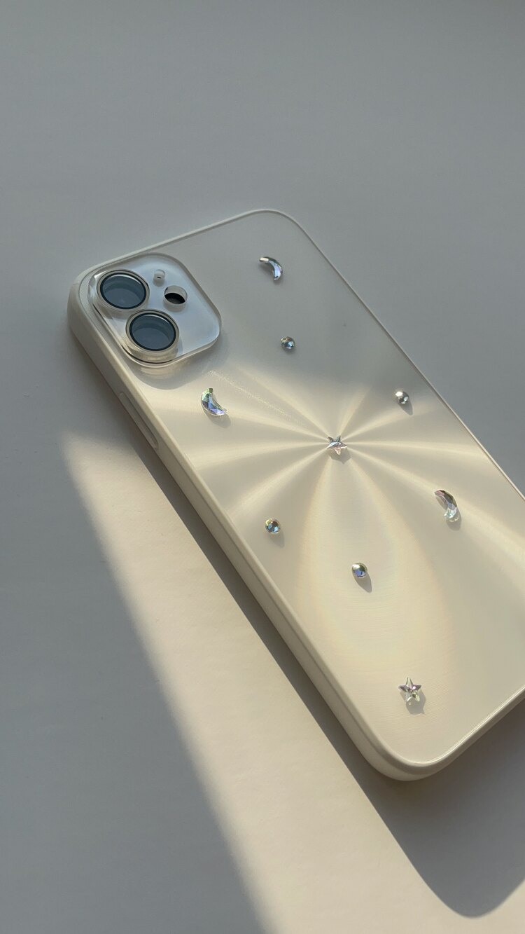 iPhone 12 Beyaz Ay Yıldız Telefon Kılıfı