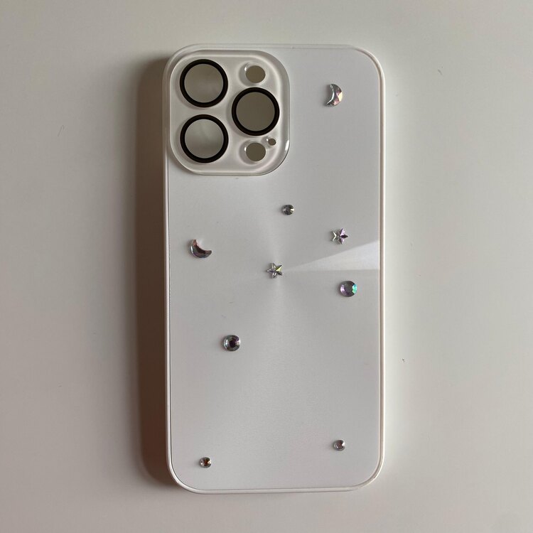 iPhone 13 Pro Max Beyaz Ay Yıldız Telefon Kılıfı
