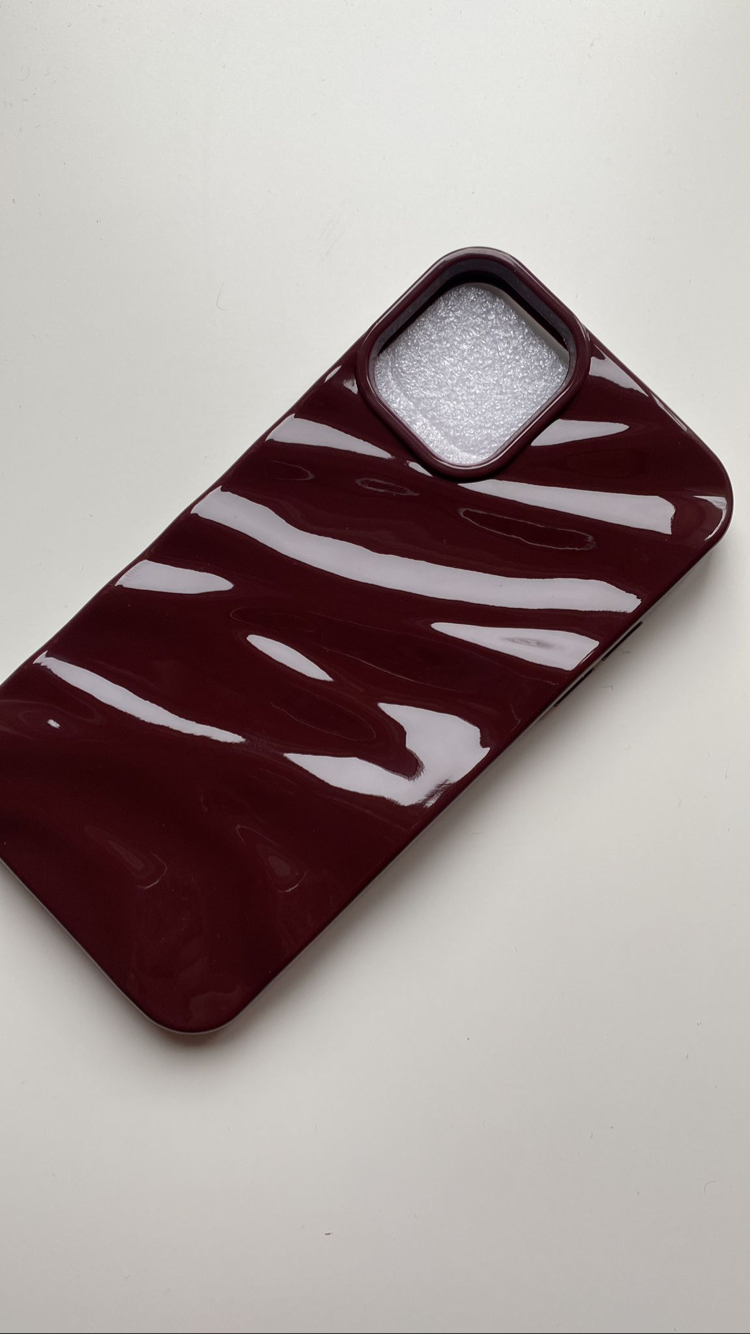 iPhone 17 Pro Bordo Dalga Telefon Kılıfı