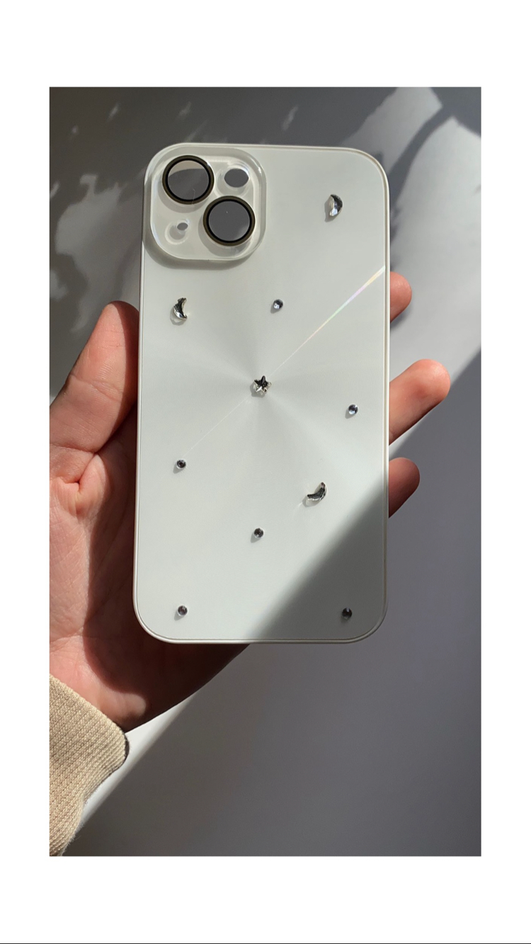 iPhone 16 Beyaz Ay Yıldız Telefon Kılıfı