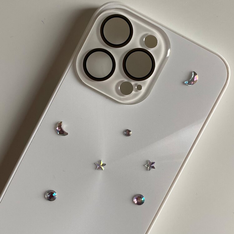 iPhone 13 Pro Max Beyaz Ay Yıldız Telefon Kılıfı