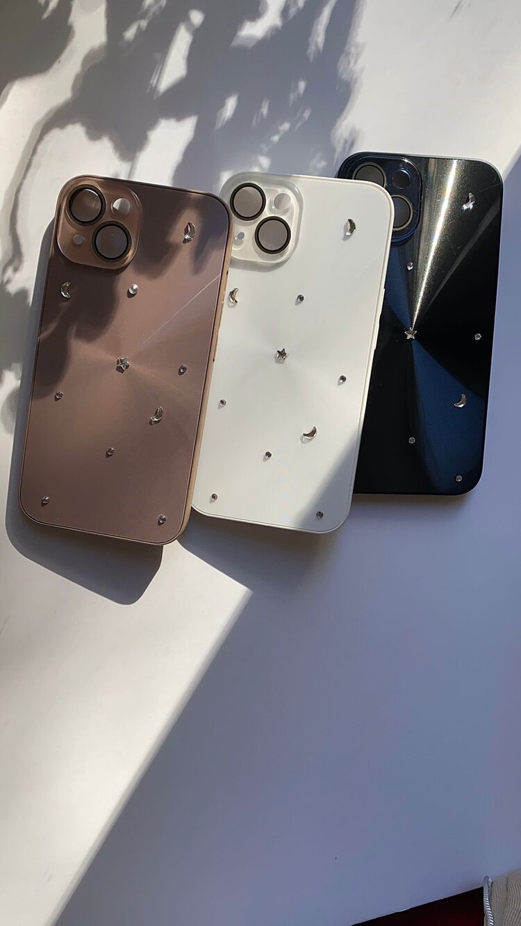 iPhone 14 Plus/15 Plus Siyah Ay Yıldız Telefon Kılıfı